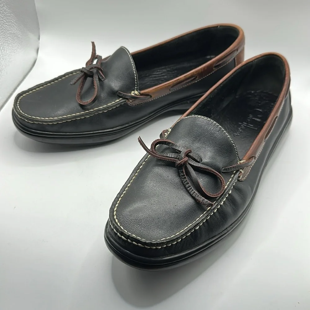 Cole Haan Men's Slip On Moccasin Loafers Black Brown Leather Sz 9